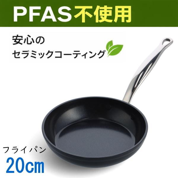 【PFAS不使用】グリーンパン （バルセロナプロ/ゼンケン仕様）フライパン20ｃｍ（カラー/ブラック）　送料無料 メーカー直送