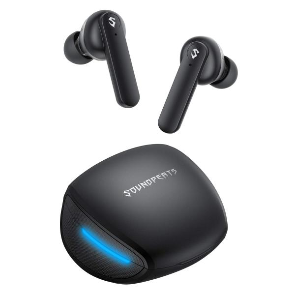 SOUNDPEATS Gamer NO.1 ワイヤレス デュアルドライバー 4-Mic搭載 低遅延 ゲーミングイヤホン Bluetooth Type-C充電 LEDディスプレイ 防水  (ブラック)