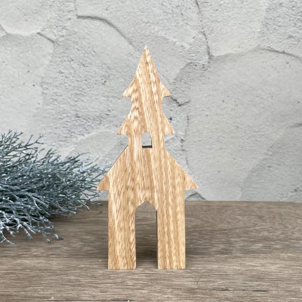 ハウス ３階建て オブジェ｜クリスマス 飾り 無垢 オーク 置物 北欧 インテリア 家 塔 置物 ディスプレイ 街