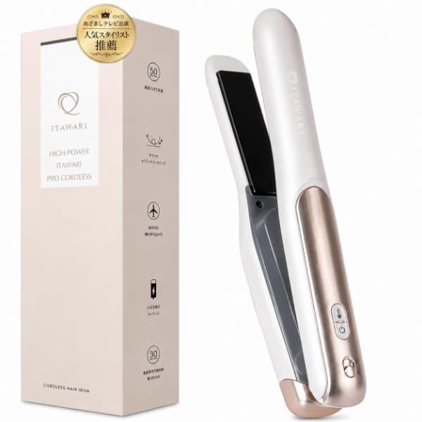 ITAWARI コードレスヘアアイロン ミニヘアアイロン PRO 携帯用ヘアアイロン 充電式ヘアアイロン 2way仕様 キューティクル保護 艶髪 ストレートカール両対応