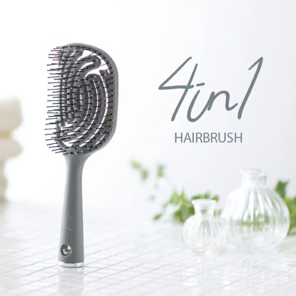 4in1ヘアブラシ ヘアブラシ くし ブラシ 髪の毛 ヘアーブラシ 櫛 ブラッシング ボリュームアップ ドライブロー 艶出し 頭皮ケア マッサージ