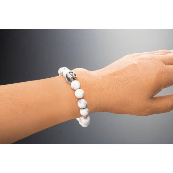 白蛇ブレスレット 天然石 パワーストーン 弁財天 梵字 白蛇 金運 財運