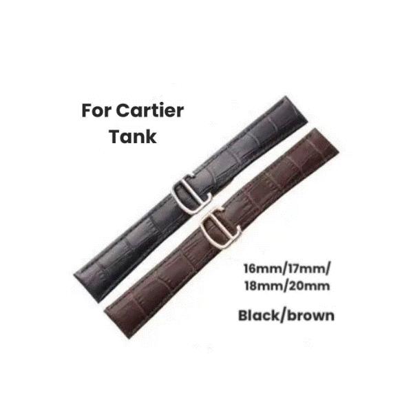 腕時計 レザーベルト カルティエ タンク対応 互換 交換 バンド