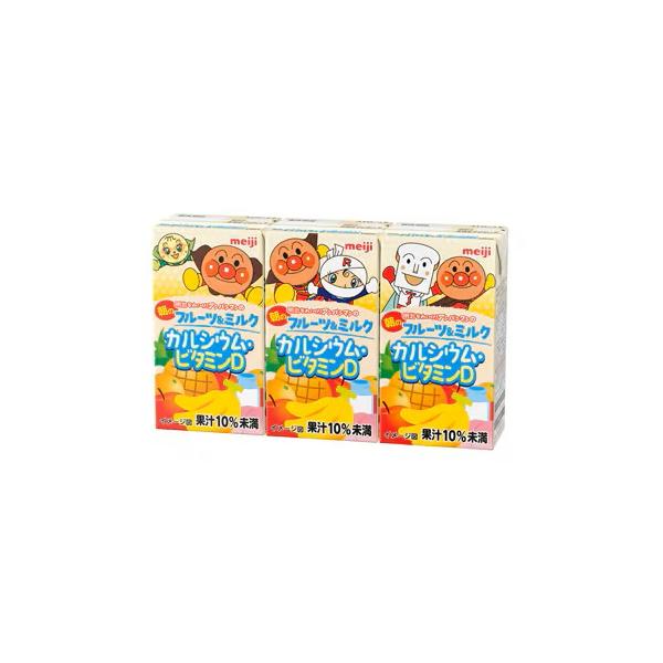 アンパンマンの朝のフルーツ＆ミルクカルシウム・ビタミンＤ125ｍｌ×3×12パック 合計36本