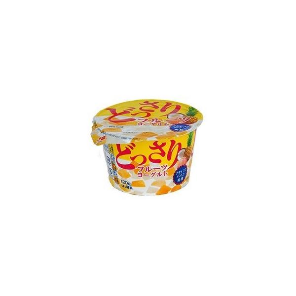 ◆賞味期限：12日前後（当店発送日より）◆要冷蔵10℃以下で保存果肉２種（パイナップル・黄桃）とナタデココが商品名の通り、【どっさり】と入った、期待を裏切らないフルーツヨーグルトです。豊富な甘みが特徴の黄桃、その甘さと歯ごたえが特徴のパイナ...