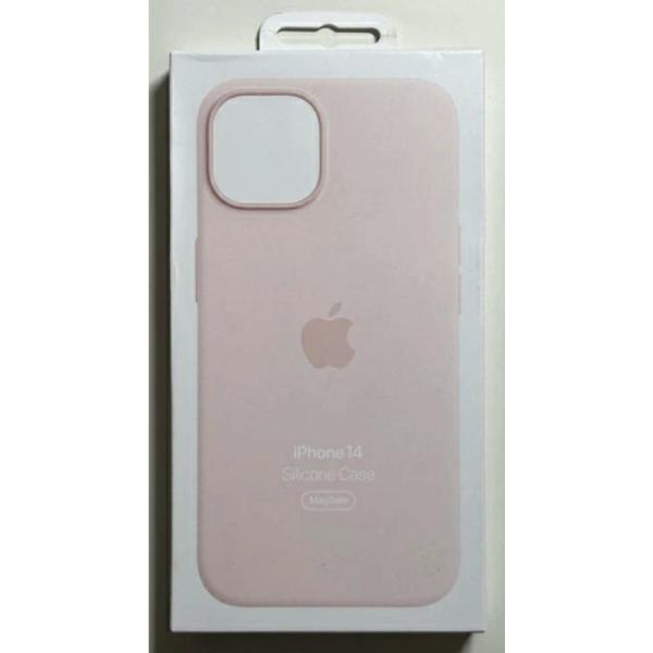 送料無料】iPhone 14 シリコンケース・チョークピンク MagSafe対応