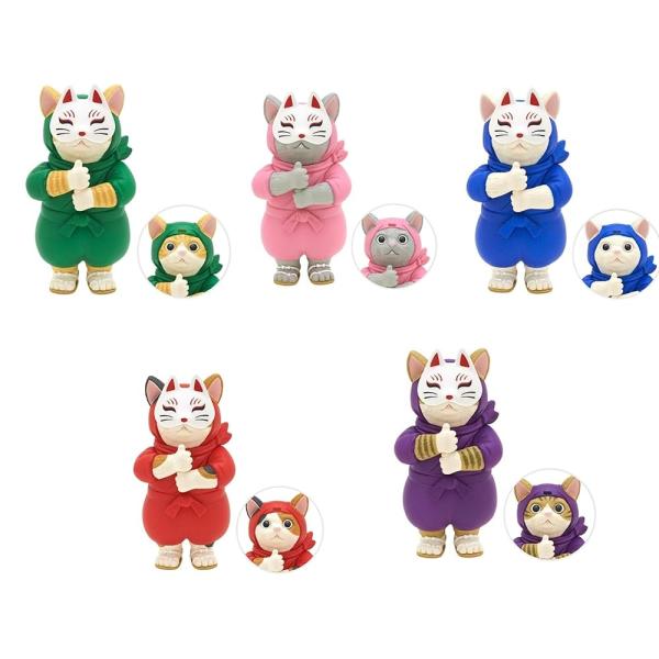 奇譚クラブ ニンジャ・キャット × 全5種セット フルコンプ ガチャガチャ カプセルトイ 忍者 猫 キャット ねこ ネコ フィギュア ニンジャ
