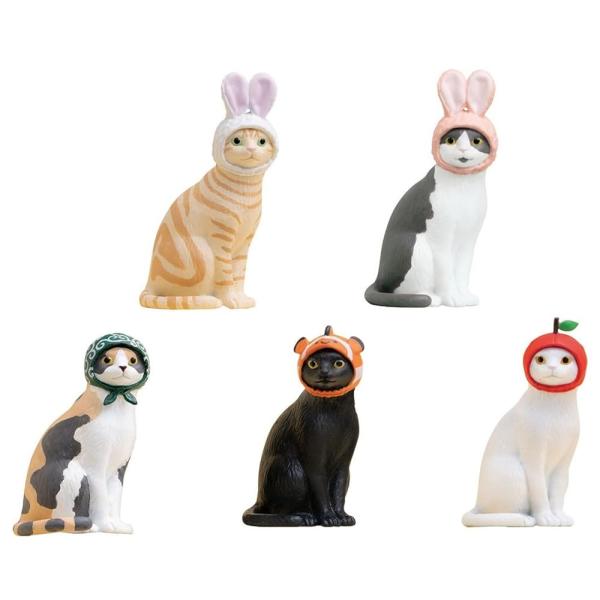 奇譚クラブ かわいい かわいい ねこのかぶりもの フィギュア 第1弾 × 全5種セット フルコンプ ガチャガチャ カプセルトイ 帽子 ネコ 猫 コンプリート