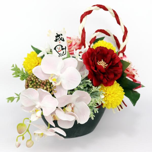 椿 胡蝶蘭 松 ピンポンマム 18年 戌年 お正月 アレンジメント アートフラワー アーティフィシャルフラワー 造花 贈り物 ギフト 迎春 紅白 赤 黄色 80サイズ Buyee Buyee 日本の通販商品 オークションの代理入札 代理購入