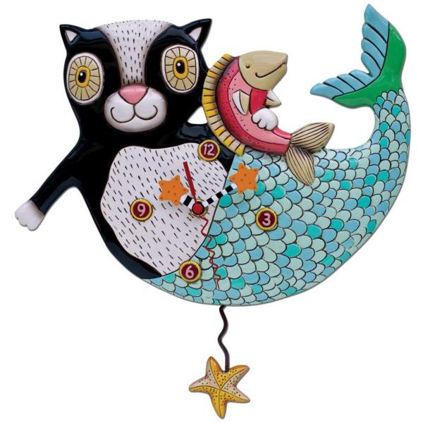 Allen Designs アレン・デザイン 猫のマーメイド振り子時計 Mermaid