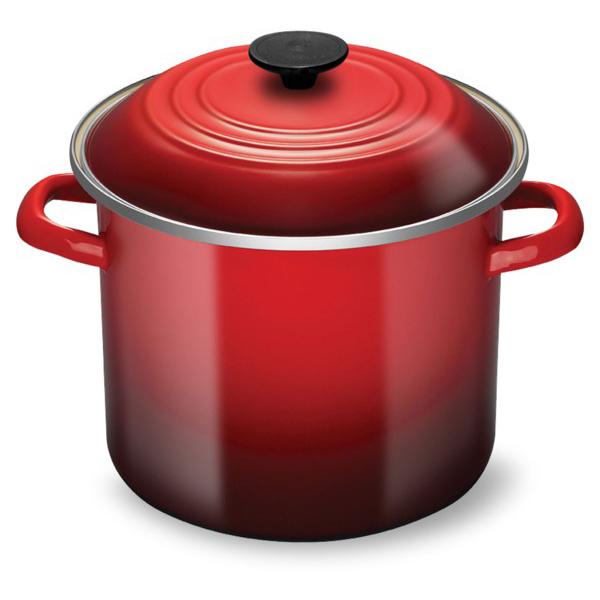 LE CREUSET 赤い寸胴鍋 蓋付きストックポット