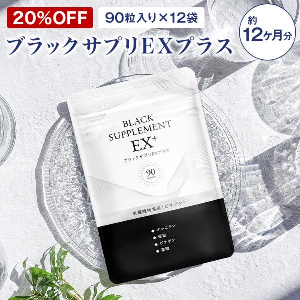 公式 20％OFF お得な12袋セット  ブラックサプリEXプラス 約30日分×12袋 サプリメント サプリ お得 父の日 ギフト プレゼント