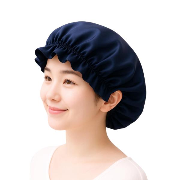 KAMIKA（カミカ）シルクナイトキャップ ヘアケア ロング 乾燥 摩擦 対策 シルク100％ 就寝用 寝る時 保湿