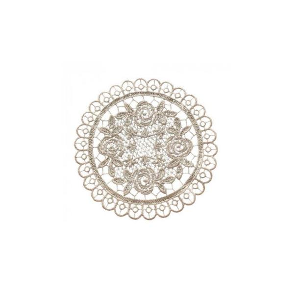 ゾエ ドイリー テーブルセンター 花レース 直径15cm ベージュ 518-15