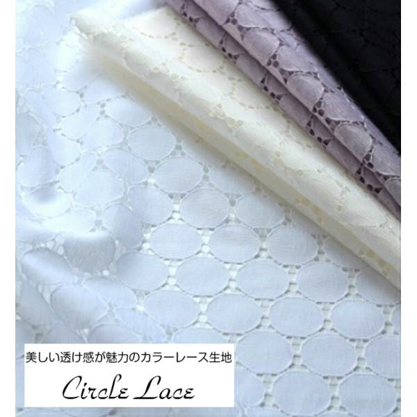 美しい透け感が魅力のカラーレーズ/サークルレース/生地/ポリエステル