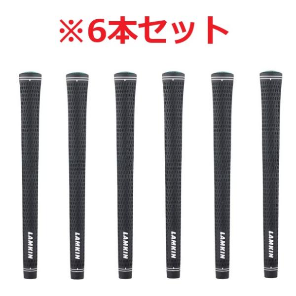 【6本セット】LAMKIN(ラムキン) クロスライン ラバー グリップ M60 ブラック ゴルフグリップ ウッド アイアン用
