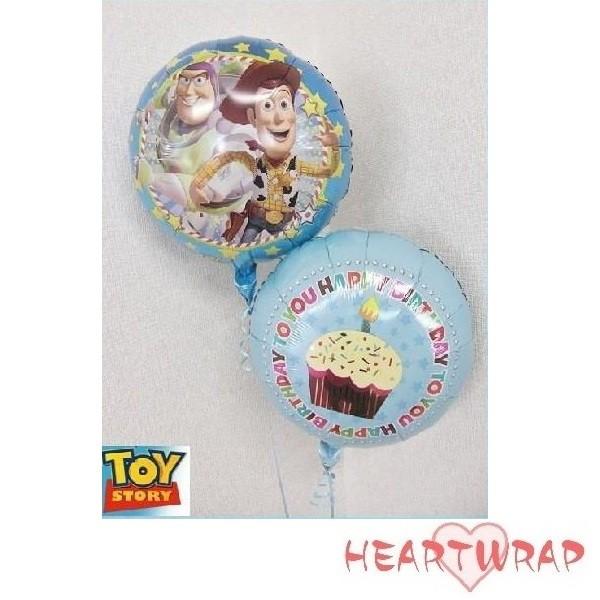 トイストーリー バズ ウッディのラウンドバルーンとバースデーバルーン シンプル2個セット お誕生日 ヘリウムガス入りバルーンギフト 128 128 バルーンギフトの通販ハートラップ 通販 Yahoo ショッピング