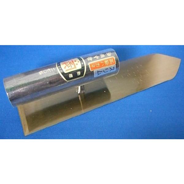 五百蔵 鏝 こて カネ千代 本職用 本焼スリム中塗鏝 (黒柄) 240mm