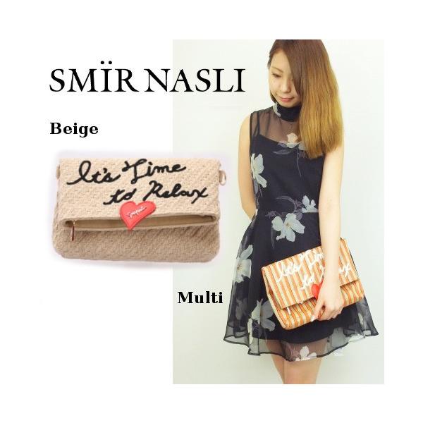 2015春夏 SMIR NASLIサミールナスリ）ヘムハートクラッチ長財布も入るクラッチバッグ。肩から提げることもできるので色々なコーデが楽しめます。麻素材となっているのでこれからの時期大活躍間違いなし◎■カラー：ベージュ、マルチ■サイズ：...