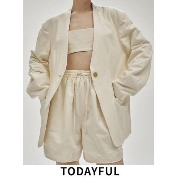 todayfulジャケット TODAYFUL Collarless Twill Jacket カラーレスツイルジャケット