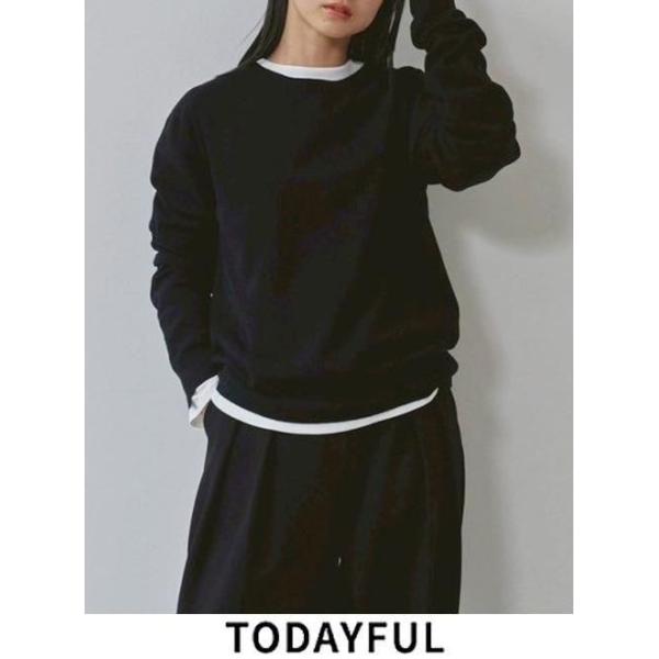 todayful コットン スウェット ブラック TODAYFUL トゥデイフル Cotton Brushed Sweat☆ 25秋冬. 12520621