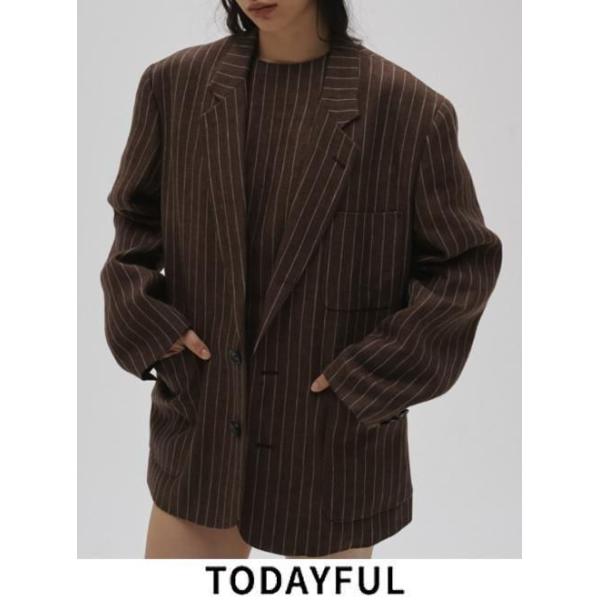 TODAYFUL トゥデイフル Boyfriend Stripe Linen Jacket☆ 26春夏予約
