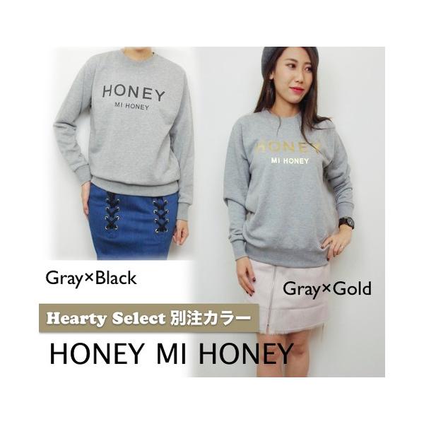 Honey mi Honey / nj[~[nj[ HONEY×HeartySelect logosweat gray16H~. 16A-OG-02bfB[X 50%OFF