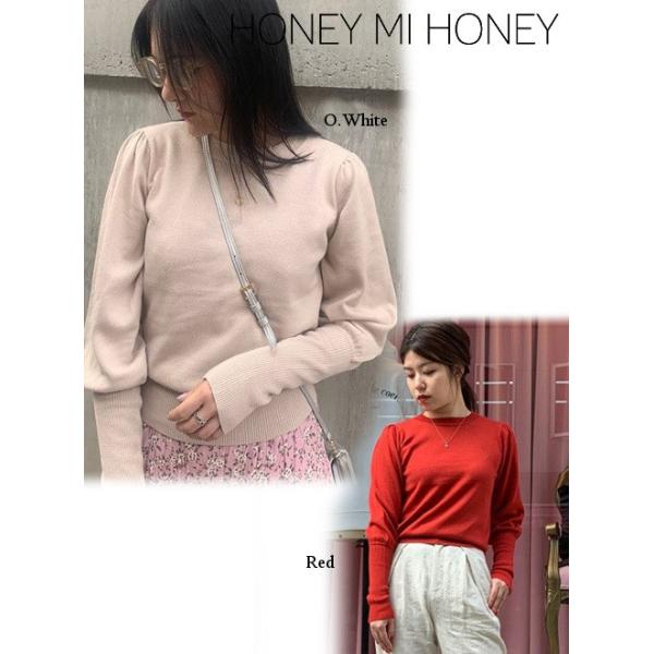 Honey mi / ハニーミーハニー puffsleeve knit top 19秋冬 19A-SW-02 
