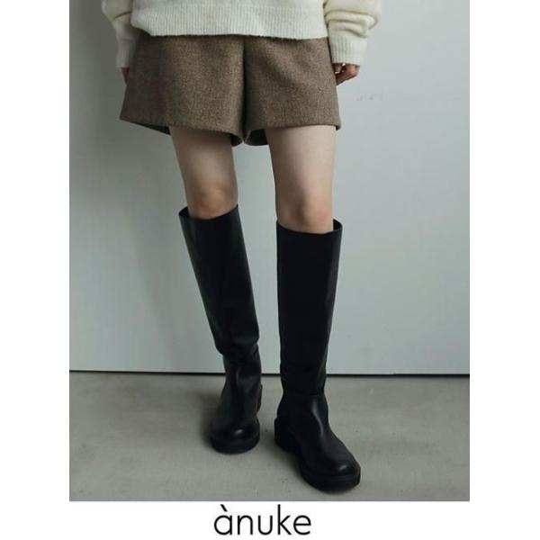 新品 anuke ロングブーツ　36 anuke（アンヌーク） Ecoleather Long Boots☆ 25秋冬 62521007