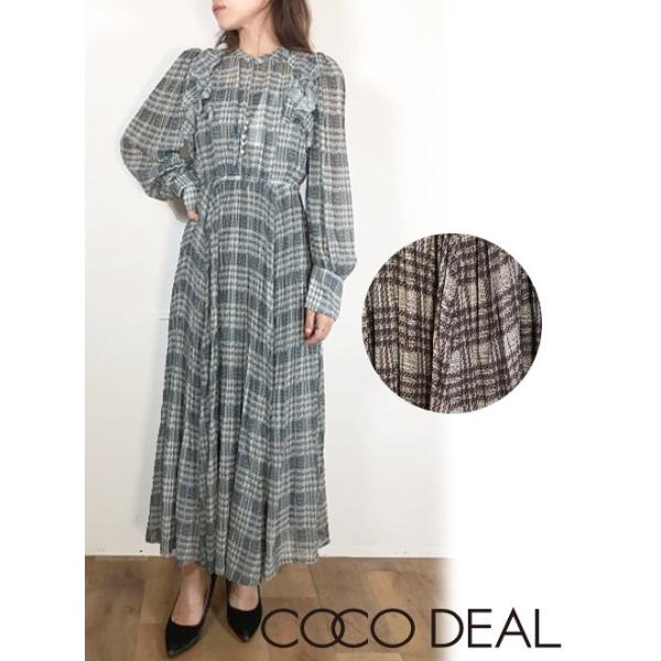 値下げ【完売品】cocodeal チェックプリントプリーツワンピース COCODEAL ココディール チェックプリントプリーツワンピース