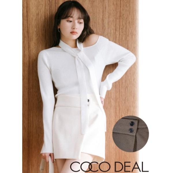 COCODEAL ココディール ダブルフェイスラップキュロット ココディール COCODEAL / ダブルフェイス/ツイードラップ