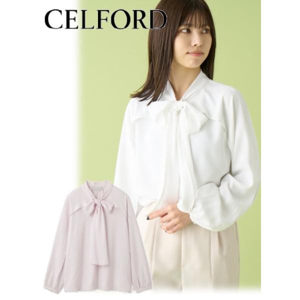 【新品未使用】CELFORD セルフォード♪リボンブラウス WHT 36 CELFORD（セルフォード） リボンブラウス 24春夏 CWFB241020 (12