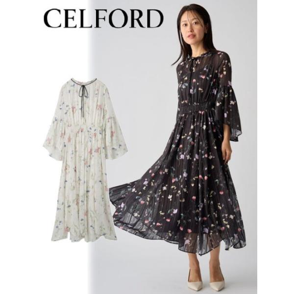 CELFORD / セルフォード ボウタイフラワープリントワンピース 25
