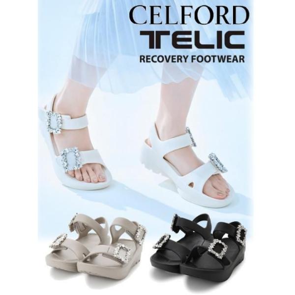【TELIC｜CELFORD】コラボビジューリカバリーサンダル MOC 37 TELIC｜CELFORD】コラボビジューリカバリーサンダル(サンダル