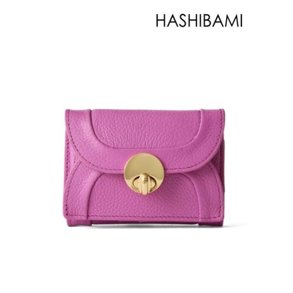 Hashibami（ハシバミ） (10%OFF) ラウンド 3つ折り財布 (PLUM) Ha-1711