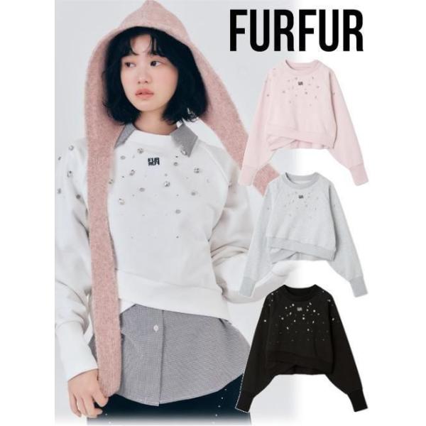 FURFUR（ファーファー） (10%OFF&300円OFF) ビジュー付きスウェット 25