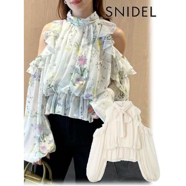 SNIDEL（スナイデル） (15%OFF&300円OFF) シフォンボリュームブラウス