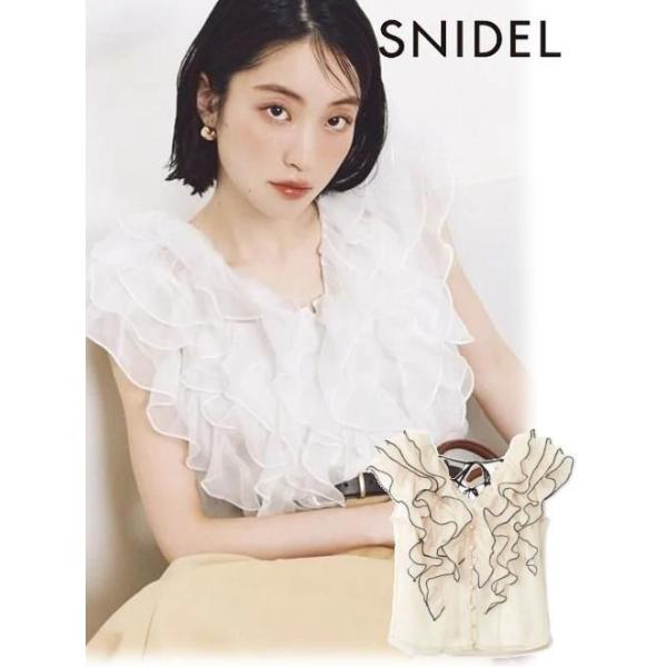 snidel ノースリフリルブラウス　ドット SNIDEL ノースリフリルブラウス ドット - メルカリ