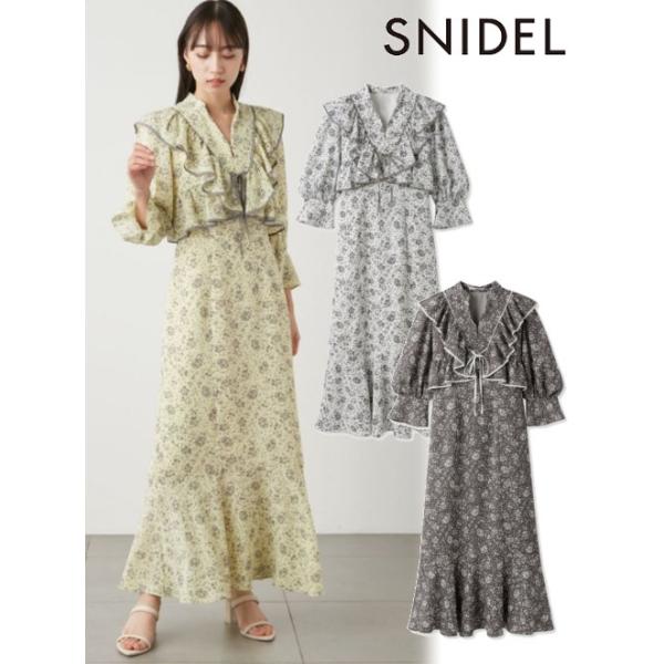 スナイデル SNIDEL バリエーション フリル ガウン ワンピース SNIDEL HOME（スナイデルホーム）の「フリルガウンワンピース