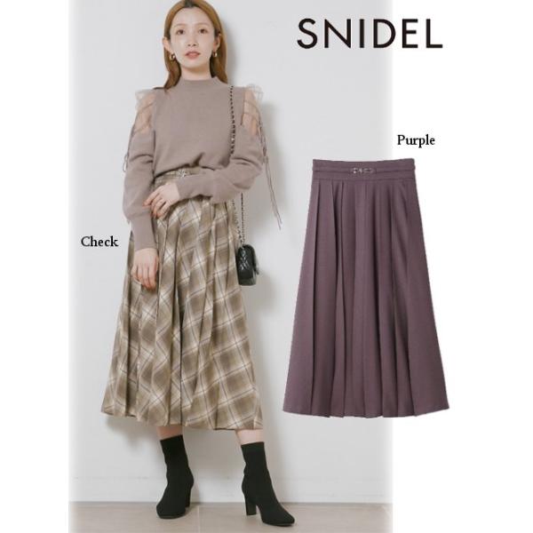 SNIDEL（スナイデル） 22秋冬 ビット付きプリーツスカート 22秋冬