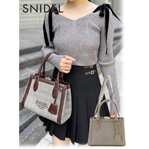 【本日限定⏰タイムセール】SNIDEL ロゴ ボストンバッグ ブラック スナイデル SNIDEL エンボスロゴボストンバッグ （CML） -靴