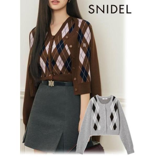 ＼期間限定10%OFF／予約商品/SNIDEL スナイデル  アーガイルカーディガン SWNT254289 8月末〜9月末入荷予定 25FW 2025秋冬 キャンセル返品不可 アーガイルカーディガン(カーディガン)｜トップス｜SNIDEL