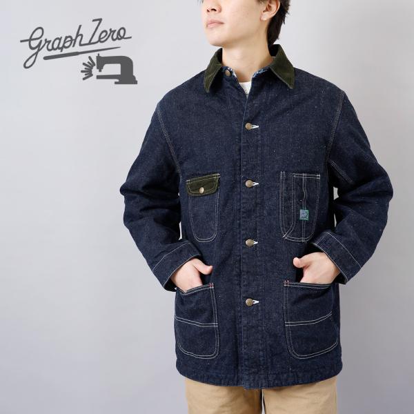 GraphzeroグラフゼロインディゴシャツジャケットカバーオールXL GraphzeroグラフゼロインディゴシャツジャケットカバーオールXL