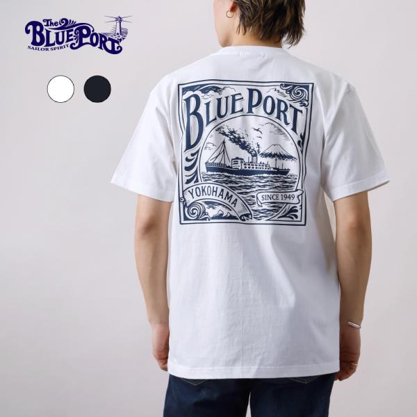 BLUE PORT Tシャツ メンズ 半袖 カットソー バックプリント 大きい