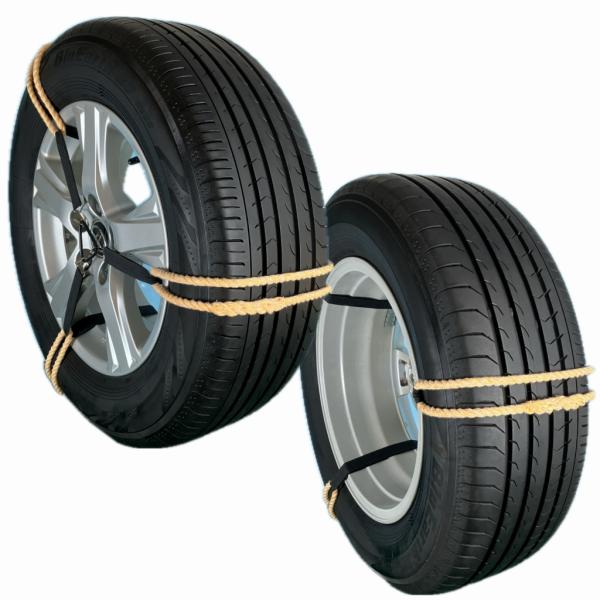 タイヤチェーン スノーチェーン 非金属 応急走行用 緊急脱出 普通自動車 ノーマルタイヤ ジャッキアップ不要 多サイズ適応 説明書 動画で簡単装着