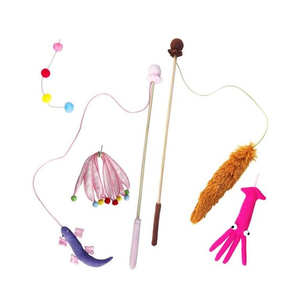 フェレット用メーカー：レインボー種類：おもしろダンス、プチ・ボール、レップップ、もこもこみの虫サイズ：長さ約330mm(スティック部分)■素材スティック-竹その他-ポリエステル/コットン