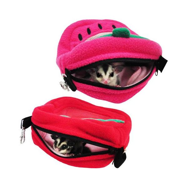 フクロモモンガ、ハムスター、リス用メーカー：レインボーカラー：いちご、りんごサイズ：　いちご　約幅125x奥行80x高さ150mm(ショルダー部分約1250x650mm以内)　りんご　約幅160x奥行80x高さ120mm(ショルダー部分約1...