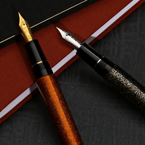 山田平安堂 長刀 蒔絵万年筆 金梨地/銀研出 漆塗り/ギフト/海外 : 漆器
