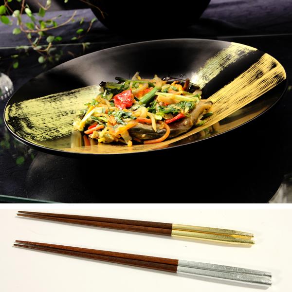 山田平安堂 サラダボウル(昇龍)と取箸 のセット 山田平安堂 サラダボウル(昇龍)と取箸 のセット