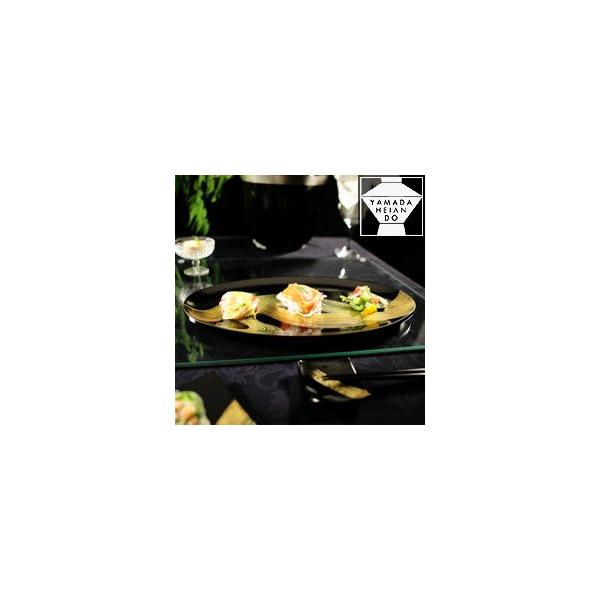 山田平安堂 オーバルプレート 龍水（取箸セット） : 漆器 山田